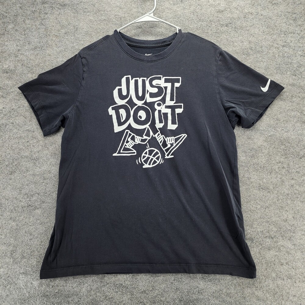 Nike Shirt Mens Large Short Sleeve Black Dri Fit Just Do It